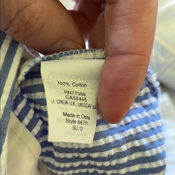 JCrew Seersucker Striped Blue and White Bermuda Shorts - Picture 5 of 5